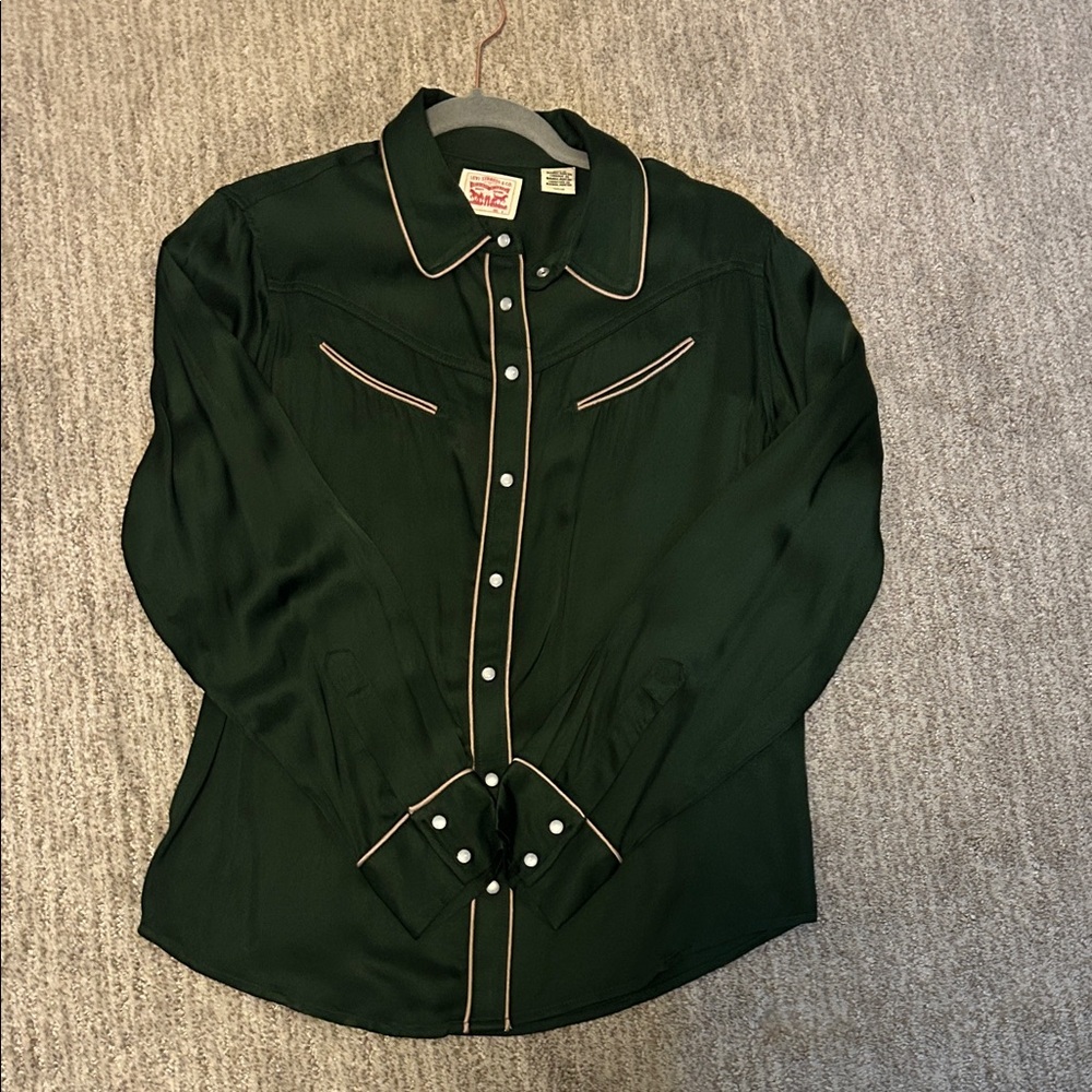 Levi's Bradie Archival Long Sleeve Button Down Shirt in Mountain View Green